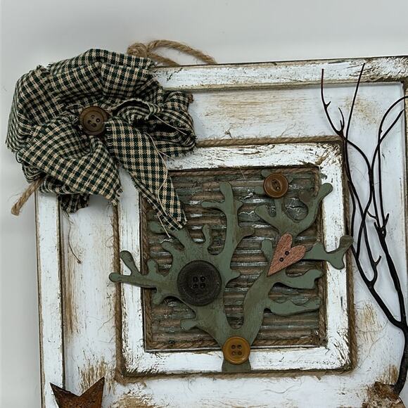 Handmade Distressed Wood Tree Rustic Farmhouse Decor in Frame - Picture 3 of 10